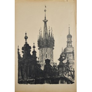Gumowski Jan Kanty (1883-1946), Szczyty Sukiennic i wieże kościoła Mariackiego, 1926