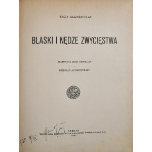 Clemenceau Jerzy - Blaski i nędze zwycięstwa.