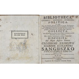 Żeglicki Arnolf Kazimierz - Bibliotheca gnomico - historico - symbolico politica.