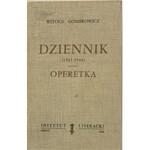 Gombrowicz Witold - Dziennik (1953-1956), (1957-1961), (1961-1966). Operetka. T. 1-3. Wyd. 1.