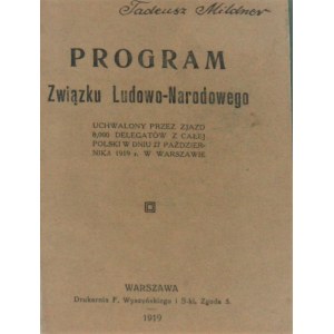 Program Związku Ludowo-Narodowego. Warszawa 1919.