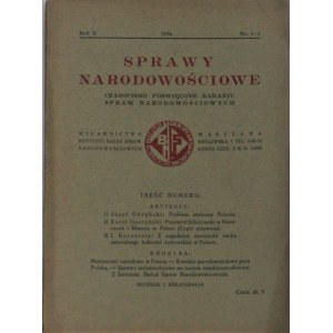 Sprawy Narodowościowe. Czasopismo poświęcone badaniu spraw narodowościowych. R. X. 1936, nr 1-2.
