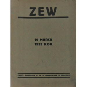 Zew. 19 marca 1933 rok. R. I, nr 1.