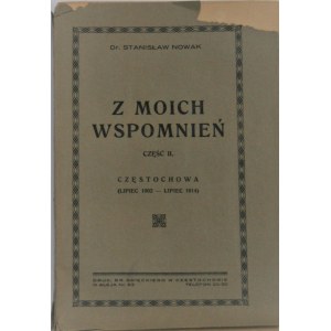 Nowak Stanisław - Z moich wspomnień. Cz. II. Częstochowa (lipiec 1902 - lipiec 1914). Częstochowa 1933.