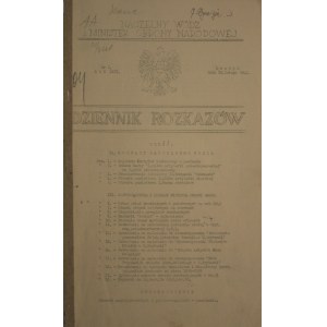 Dziennik Rozkazów nr 1, 10 II 1943 r., Londyn