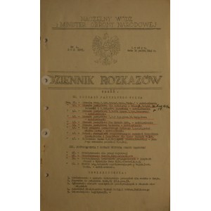 Dziennik Rozkazów, nr 4, 10 X 1943 r., Londyn
