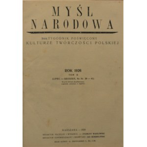 Myśl Narodowa, 1926, T. II, nr 28-41