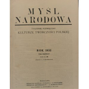 Myśl Narodowa, 1932, T. I, nr 1-28