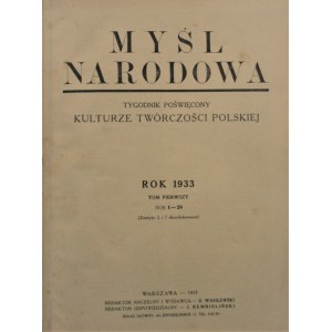 Myśl Narodowa, 1933, T. I, nr 1-28