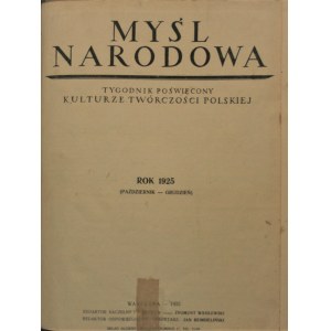 Myśl Narodowa, 1925, T. II, X-XII