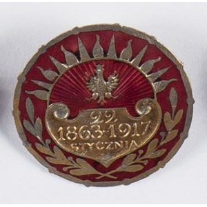 Odznaka pamiątkowa z napisem: 22 / 1863-1917 / STYCZNIA