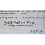 Bécs 1806. Udvari leirat a Bécsi városi bankócédulák 5G-es névértékének kibocsátásáról, a bankjegy leírásával...