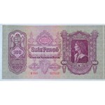 1930. 100P 8db-os vágatlan MINTA ÍV, 1943. III. 17. dátummal, látható illesztőkerettel. A bankjegyek mind 007510...