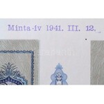 1941. 20P 8db-os, előlapon csak fázisnyomat, vágatlan MINTA ÍV, bélyegzett 1941. III. 12. dátummal...