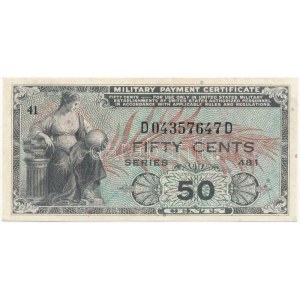 Amerikai Egyesült Államok / Katonai kiadás 1951. 50c T:II USA / Military Payment Certificate 1951. 50 Cents C...