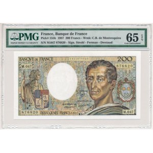 Franciaország 1987. 200Fr M.047 876820 eredeti PMG csomagolásban T:I- (65 EPQ) / France 1987. 200 Francs M...