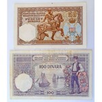 Jugoszlávia 1929. 100D (5x), ebből 4x Karageorge, 1x I. Sándor vízjellel, közte egy hamis felülbélyegzés + 1931. 50D ...