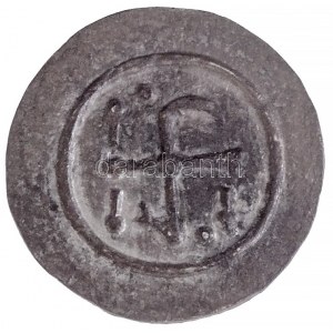 1172-1196. Denár Ag III. Béla (0,25g) T:1 patina R! / Hungary 1172-1196. Denar Ag Bela III (0,25g) C:UNC patina R...