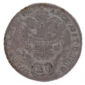 1794B 20kr Ag I. Ferenc Körmöcbánya (6,56g) T:2,2- patina / Hungary 1794B 20 Kreuzer Ag Franz I Kremnica (6,56g) C...
