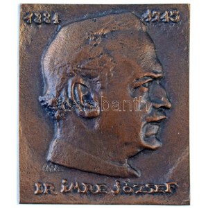 Madarassy Walter (1909-1994) 1945. Dr. Imre József 1884-1945 egyoldalas, önött Br plakett (204,66g/75x64mm) T:1- ...