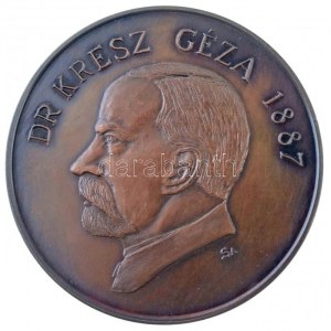 Stanzel Antal (1938-1998) 1987. Dr. Kresz Géza 1887 / 100 éves a Mentésügy 1887-1987 kétoldalas Br emlékérem (99g...