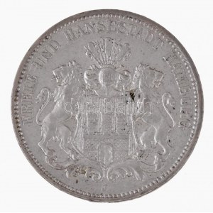 Német Államok / Hamburg 1909J 3M Ag (16,64g) T:2 / German States / Hamburg 1909J 3 Mark Ag (16,64g) C:XF Krause KM...