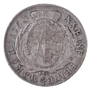 Német Államok / Szászország-Albertine 1793IEC 2/3T Ag III. Frigyes Ágost Drezda (13,90g) T:2,2- / German States ...