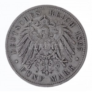 Német Államok / Württemberg 1895F 5M Ag II. Vilmos Freudenstadt (27,61g) T:2- ph. / German States ...