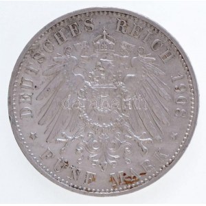 Német Birodalom / Württemberg 1908F 5M Ag II. Vilmos Freudenstadt (27,83g) T:1- ph. / German Empire ...