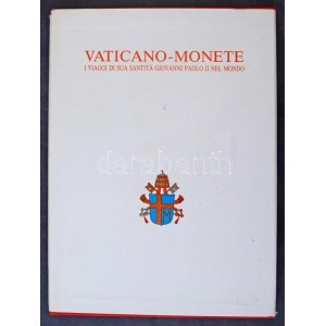 Vatikán 1985. 10L-1000L (7xklf) közte 1000L Ag, forgalmi sor, II. János Pál látogatásairól beszámoló nagyalakú könyvben...