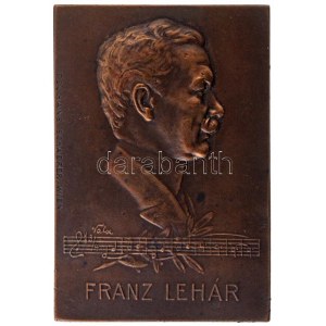 Ausztria ~1920. Franz Lehár Br plakett. Szign.: Hans Schaefer (32,06g/34x49mm) T:2 / Austria 1920. Franz Lehár...