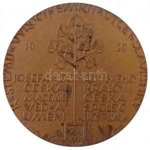 Csehszlovákia 1929. JOSEF DOBROVSKY 1753-1829 / K STEMU VYROCI SMRTI OTCE SLAVISTIKY kétoldalas Br emlékérem. Szign....