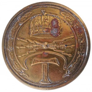 ~1930. Tábori távírász kitüntetés Cu jelvény (45mm) T:2- korrózió / Hungary ~1930. Field Telegrapher's Badge...