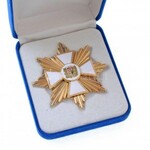 1998. Nemzetőrség Jubileumi Arany Csillaga aranyozott, zománcozott fém kitüntetés, díszdobozban (70x70mm) T:1 ...