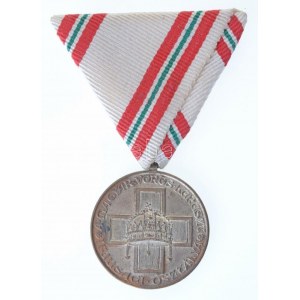 Berán Nándor (1889-1965) 1935. Magyar Vöröskereszt Ifjúsági Osztálya ezüstözött Br kitüntetés, pótolt mellszalagon ...