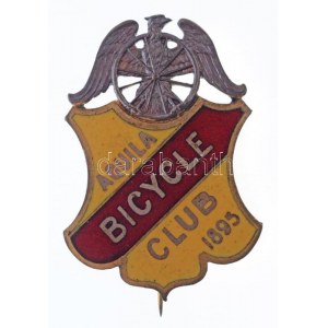 ~1900. Aquila Kerékpáros Klub 1895 zománcozott Br jelvény (37x26mm) T:2 / Hungary ~1900. Aquila Bicycle Club 1895...