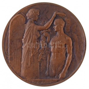 Franciaország 1924. VIII. Olimpiai Játékok - Párizs kétoldalas Br emlékérem. Szign.: Raoul Bénard (72,16g/55mm) T...