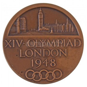 Nagy-Britannia 1948. XIV. Olimpiai Játékok London 1948 Br részvételi emlékérem. Szign.: B. Mackennal (62,26g/51mm) T...