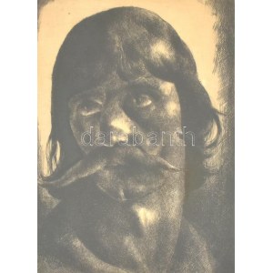 Patkó Károly (1895-1941): Székely fej. Rézkarc, papír, jelzett, ajándékozási sorokkal. Üvegezett fa keretben, 31×23...