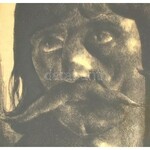 Patkó Károly (1895-1941): Székely fej. Rézkarc, papír, jelzett, ajándékozási sorokkal. Üvegezett fa keretben, 31×23...
