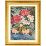 Agricola Lídia (1914-1994): Virágok. Olaj, vászon, jelzett, fa keretben, 51,5×38 cm / Lydia Agricola (1914-1984)...