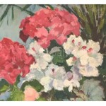 Agricola Lídia (1914-1994): Virágok. Olaj, vászon, jelzett, fa keretben, 51,5×38 cm / Lydia Agricola (1914-1984)...
