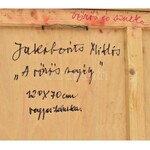 Jakobovits Miklós (1936-2012): Vörös és szürke (vörös titok, vörös segély), 2000. Vegyes technika, fa...
