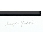Frank Magda (1914-1997): Konstruktív kompozíció. Monotípia, papír, jelzett, 50x35 cm / Magda Frank (1914-1997)...