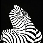 Victor Vasarely (1908-1997): Zebrák. Szitanyomat, papír, jelzett, számozott (37/50), lap alján kissé foltos...