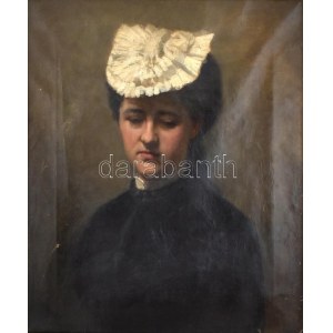 Sárdi (Sárdy) István (1846-1901): Fiatal hölgy portréja, 1872-75 körül. Olaj, vászon, kissé sérült. Jelzés nélkül...
