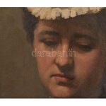 Sárdi (Sárdy) István (1846-1901): Fiatal hölgy portréja, 1872-75 körül. Olaj, vászon, kissé sérült. Jelzés nélkül...