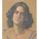 Grünwald Klára (1896 - ?): Spanyol nő: Pasztell, papír, jelzett és datált (1913). Hátoldalán autográf felirattal...
