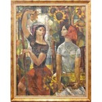 Marczell György (1897-1979): Napra-forgók, 1967. Olaj, vászon, jelzett, restaurált. Fa keretben. 119x92 cm ...