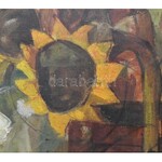 Marczell György (1897-1979): Napra-forgók, 1967. Olaj, vászon, jelzett, restaurált. Fa keretben. 119x92 cm ...
